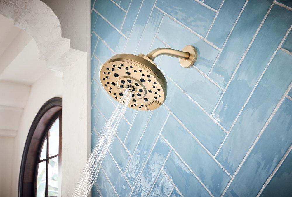 Brizo Luxe Gold Multi Function H2Okinetic Technology&reg; Full Body, Full Spray, Massage and Pause Showerhead 