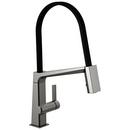 Single Handle Pull Down Kitchen Faucet with Two-Function Spray and Magnetic Docking in Black Stainless