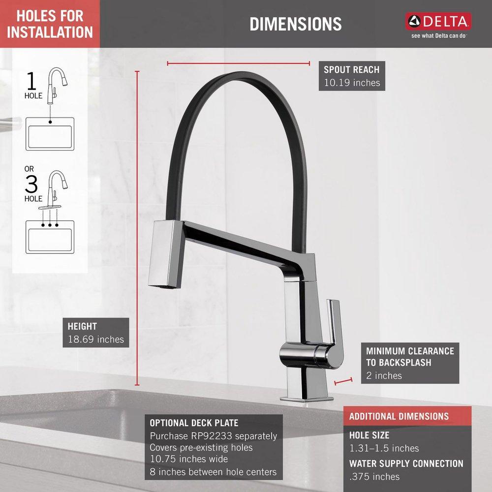 Delta Faucet Chrome Single Handle Pull Down Kitchen Faucet 