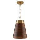 Capital Lighting Wood/Brass 10 in. 60W 1-Light Medium E-26 Incandescent Pendant 