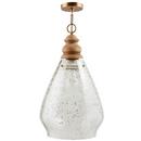 13-3/4 in. 60W 1-Light Medium E-26 Incandescent Pendant in Light Wood