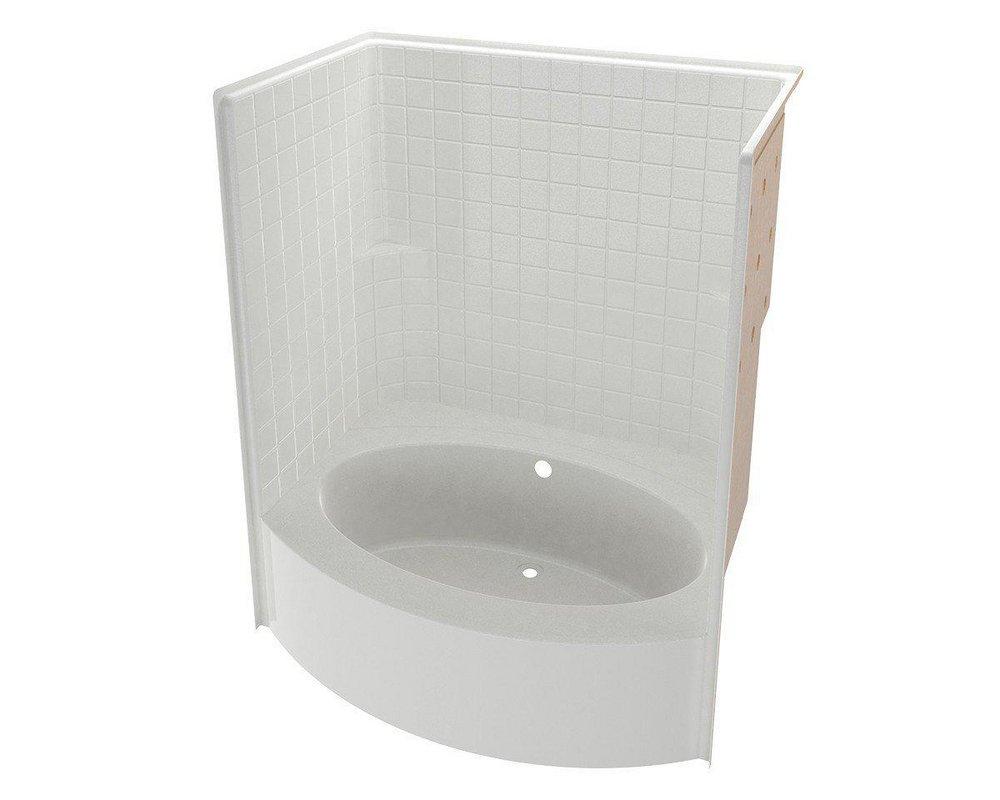 Fiber Care Baths White 60 x 45 in. Gelcoat Tub and Shower Unit with Center Drain 