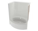 60 x 45 in. Gelcoat Tub and Shower Unit with Center Drain in White