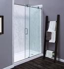 Foremost Industries Brushed Nickel 60 x 76 x 0.375 in. Frameless Roller Shower Door with Clear Glass 