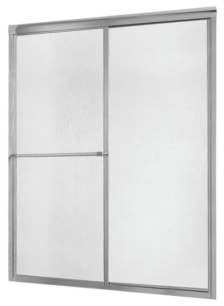 Foremost Industries Silver 48 x 70 x 0.1875 in. Framed Sliding Shower Door with Rain Glass 