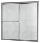 60 x 58 x 0.75 in. Framed Sliding Tub Door with Obscure Glass in Silver