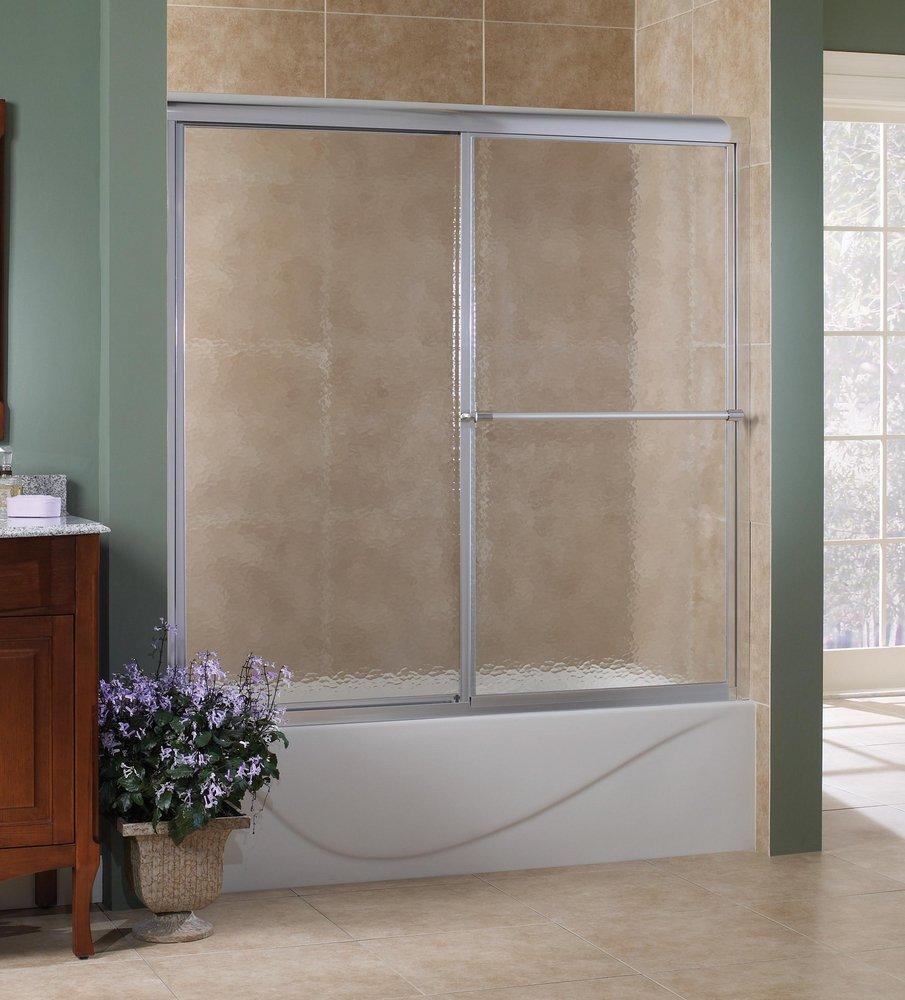 Foremost Industries Silver 60 x 58 x 0.75 in. Framed Sliding Tub Door with Obscure Glass 