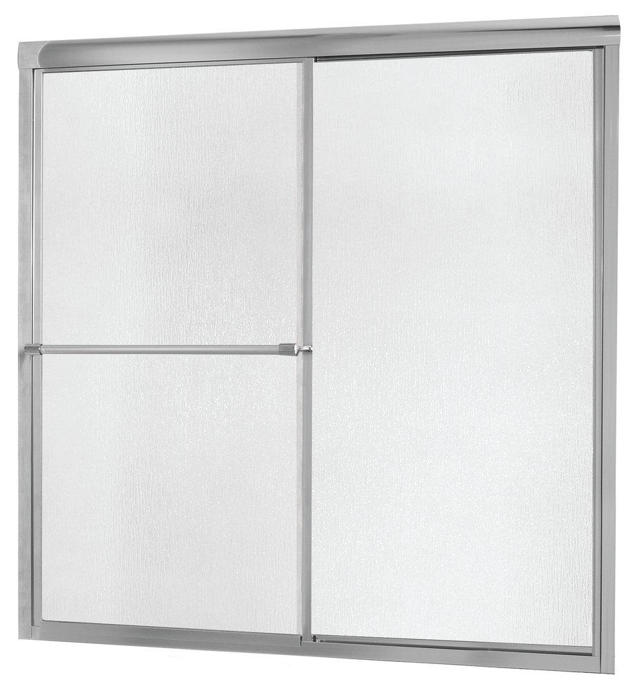 Foremost Industries Silver 60 x 58 x 0.75 in. Framed Sliding Tub Door with Rain Glass 