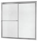 60 x 58 x 0.75 in. Framed Sliding Tub Door with Rain Glass in Silver
