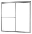 60 x 58 x 0.75 in. Framed Sliding Tub Door with Clear Glass in Silver