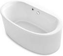 KOHLER White 60-11/16 x 34-11/16 in. Freestanding Bathtub with Center Drain 