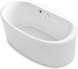 60-11/16 x 34-11/16 in. Freestanding Bathtub with Center Drain in White