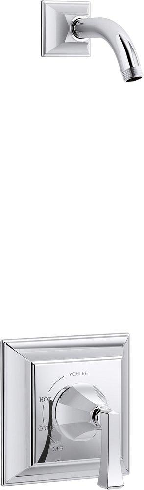 KOHLER Polished Chrome Wall Mount Shower Valve Trim with Single Lever Handle (Less Showerhead) 