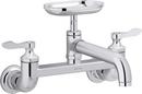 Two Handle Bridge Kitchen Faucet in Polished Chrome