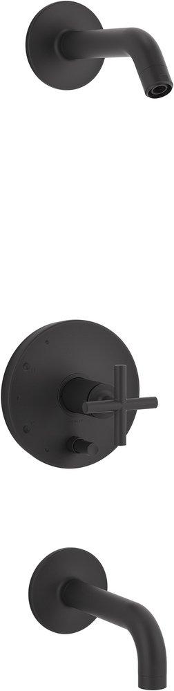 KOHLER Matte Black Single Handle Bathtub & Shower Faucet (Trim Only) 