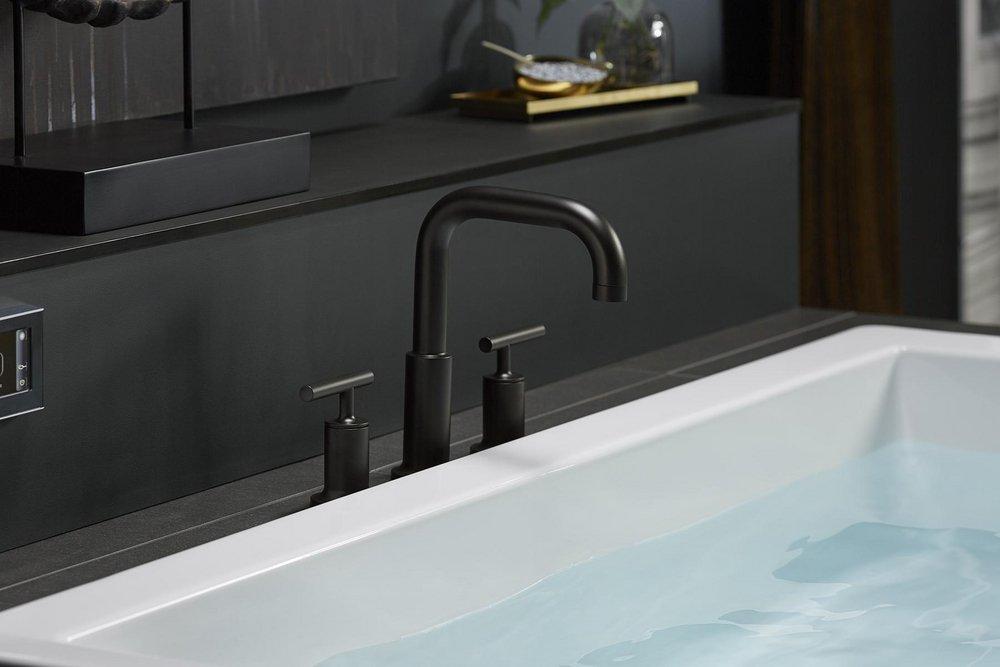 KOHLER Matte Black Two Handle Roman Tub Faucet Trim Only 