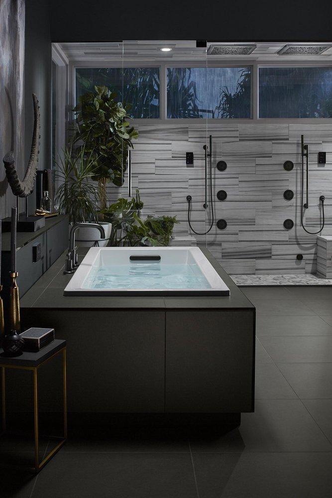 KOHLER Matte Black Two Handle Roman Tub Faucet Trim Only 