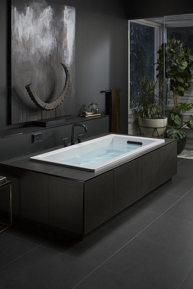 KOHLER Matte Black Two Handle Roman Tub Faucet Trim Only 