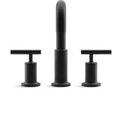 Two Handle Roman Tub Faucet in Matte Black (Trim Only)
