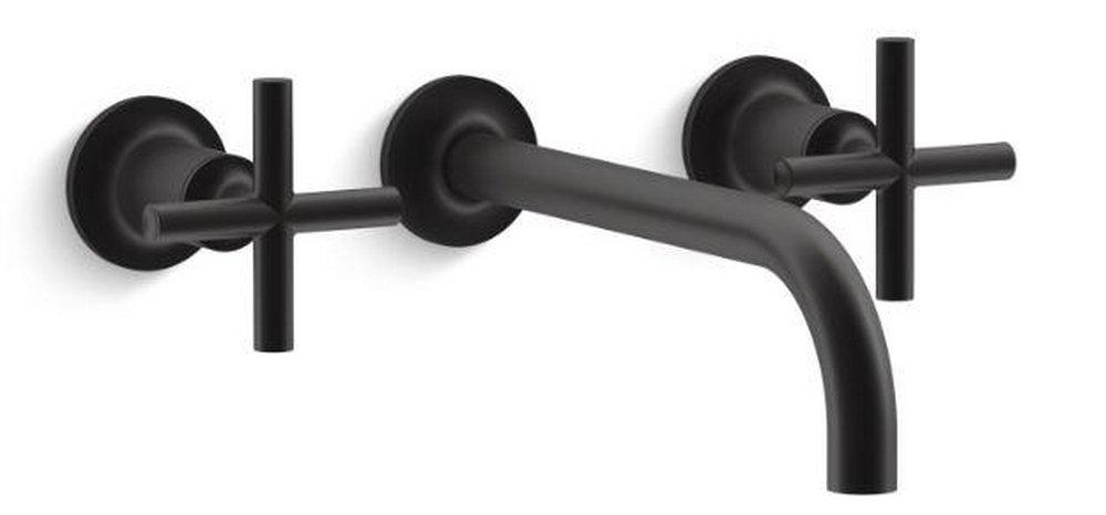 KOHLER Matte Black Two Handle Widespread Bathroom Sink Faucet 