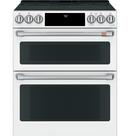 Cafe™ Matte White 29-7/8 in. Electric 5-Burner Radiant Smoothtop Slide-in Range 
