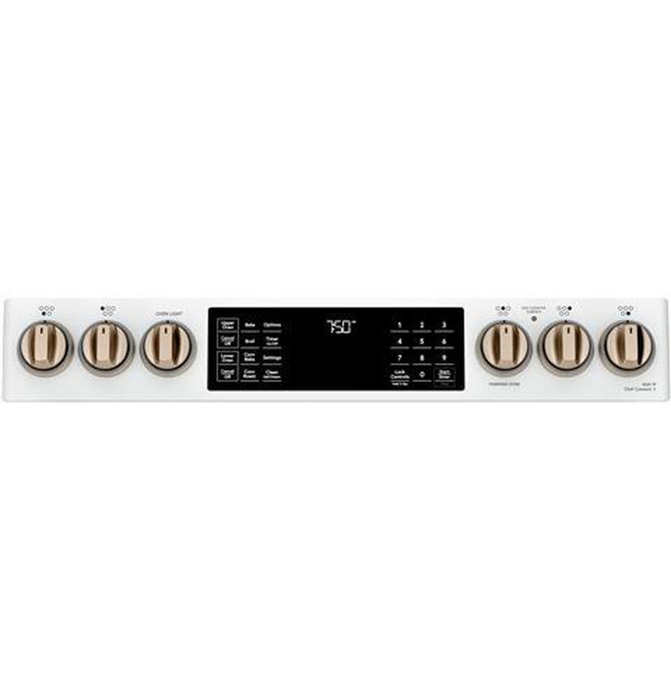 Cafe™ Matte White 29-7/8 in. Electric 5-Burner Radiant Smoothtop Slide-in Range 