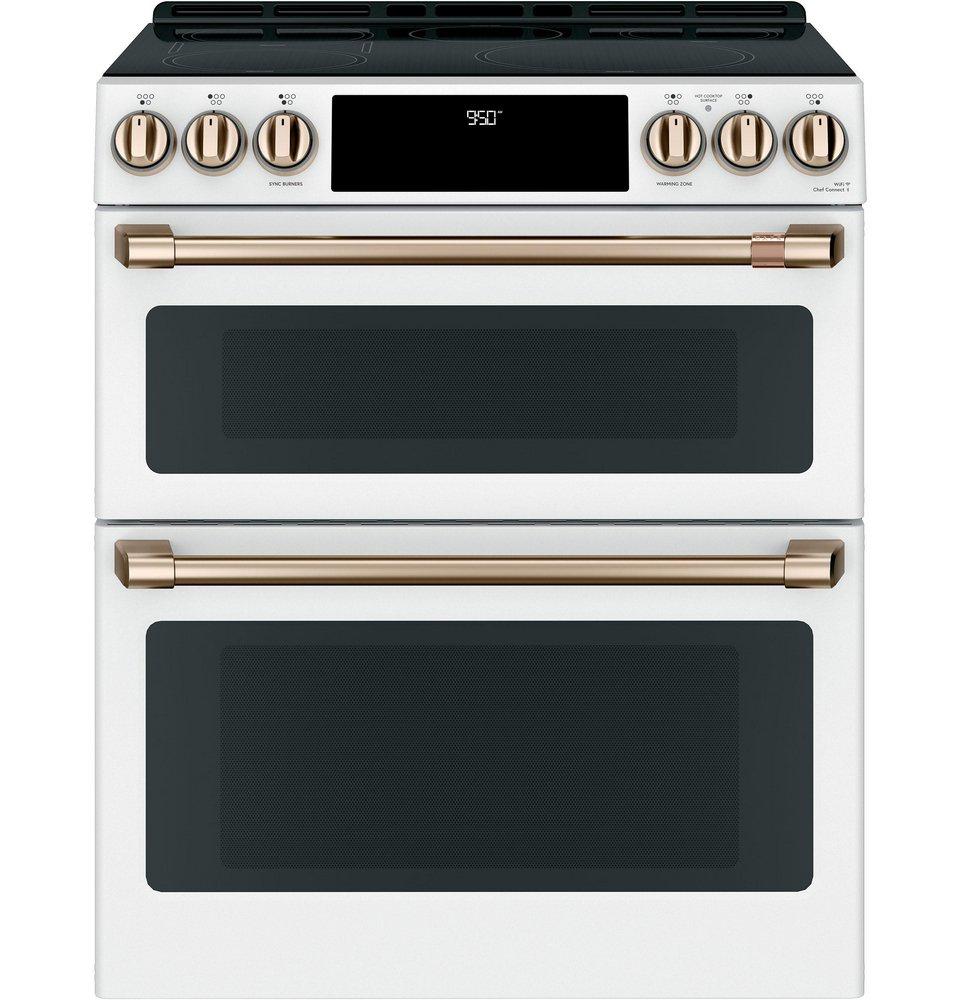 Cafe™ Matte White 29-7/8 in. Electric 5-Burner Induction Slide-in Range 