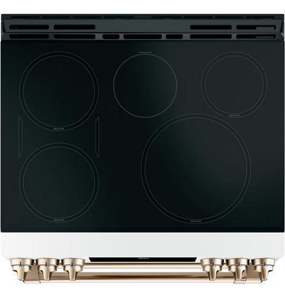 Cafe™ Matte White 29-7/8 in. Electric 5-Burner Induction Slide-in Range 