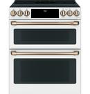 GE Caf&eacute; Matte White 29-7/8 in. Electric 5-Burner Induction Slide-in Range 