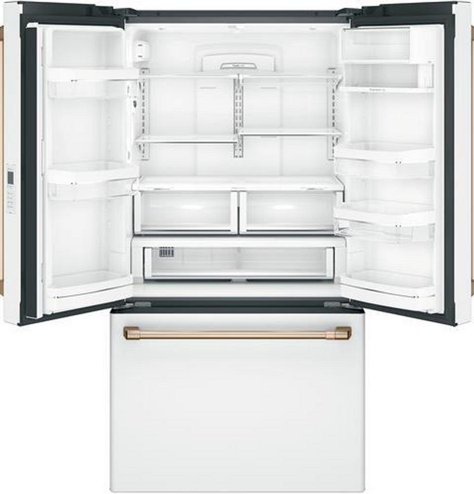 Cafe™ Matte White 35-3/4 in. 15.93 cu. ft. Counter Depth and French Door Refrigerator 