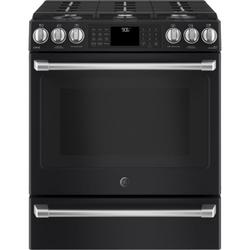 29-7/8 in. Gas 6-Burner Sealed Slide-in Range in Matte Black