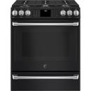 Cafe&trade; Black Slate 29-7/8 in. Gas 6-Burner Sealed Slide-in Range 