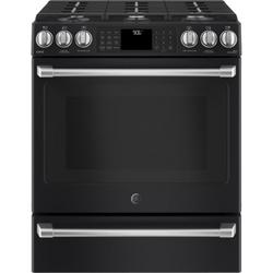 29-7/8 in. Gas 6-Burner Sealed Slide-in Range in Matte Black