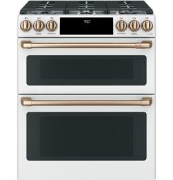 29-7/8 in. Dual Fuel 6-Burner Sealed Slide-in Range in Matte White