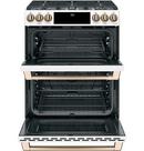 GE Caf&eacute; Matte White 29-7/8 in. Dual Fuel 6-Burner Sealed Slide-in Range 