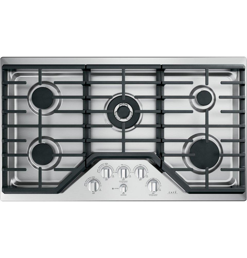 Cafe&trade; Stainless Steel/Brushed Stainless 5 Burner Sealed Cooktop 