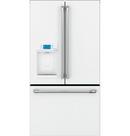 Cafe&trade; Matte White 35-3/4 in. 14.92 cu. ft. Counter Depth and French Door Refrigerator 