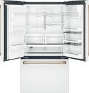 Cafe&trade; Matte White 35-3/4 in. 14.92 cu. ft. Counter Depth and French Door Refrigerator 