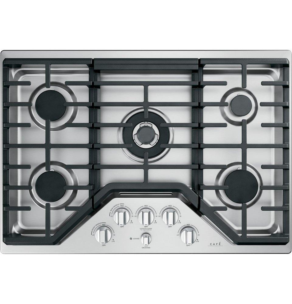 Cafe&trade; Stainless Steel/Brushed Stainless 5 Burner Sealed Cooktop 