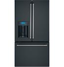 22.2 cu. ft. Counter Depth and French Door Refrigerator in Matte Black