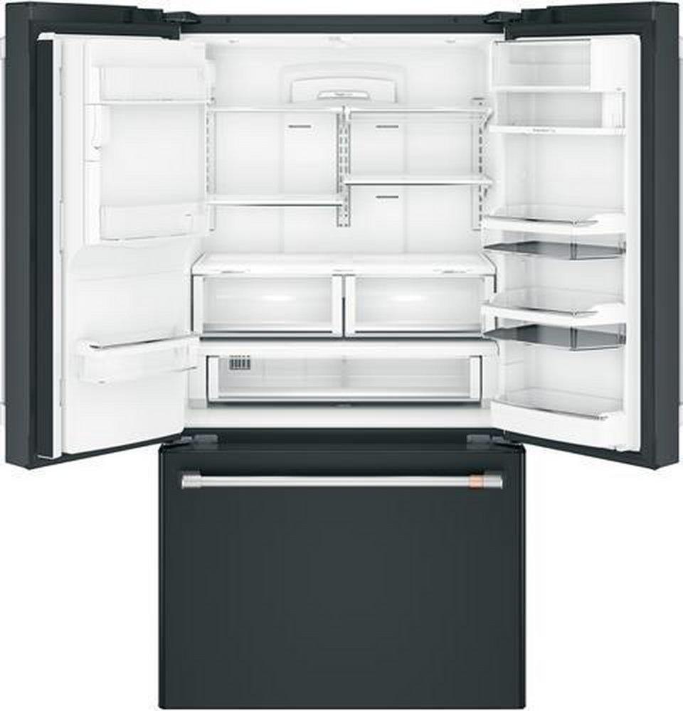 Cafe™ Matte Black 35-3/4 in. 14.92 cu. ft. Counter Depth and French Door Refrigerator 