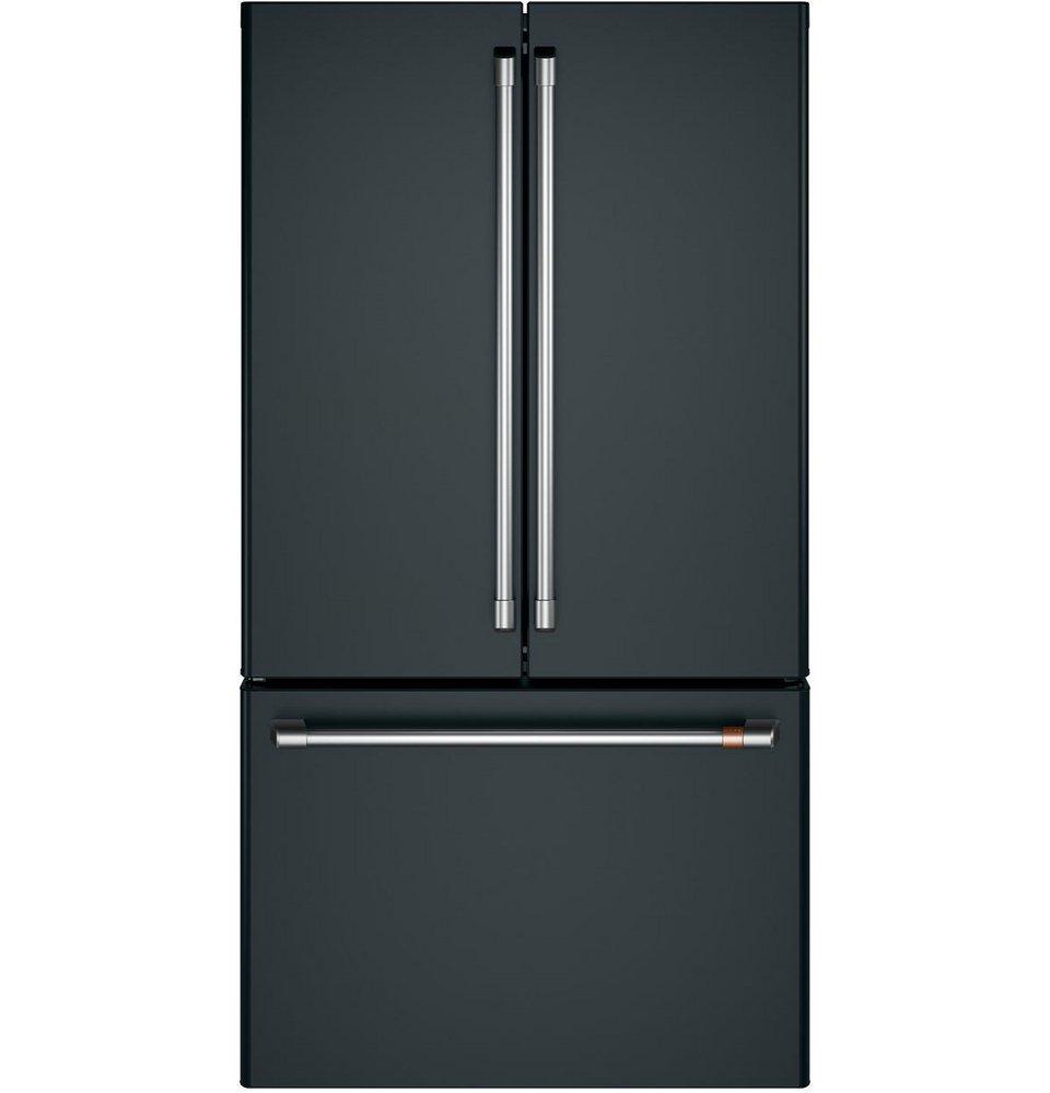 Cafe&trade; Matte Black 35-3/4 in. 15.93 cu. ft. Counter Depth and French Door Refrigerator 