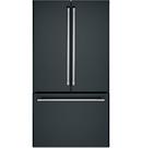 Cafe&trade; Matte Black 35-3/4 in. 15.93 cu. ft. Counter Depth and French Door Refrigerator 