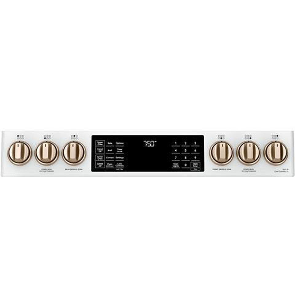 Cafe™ Matte White 29-7/8 in. Gas 6-Burner Sealed Slide-in Range 