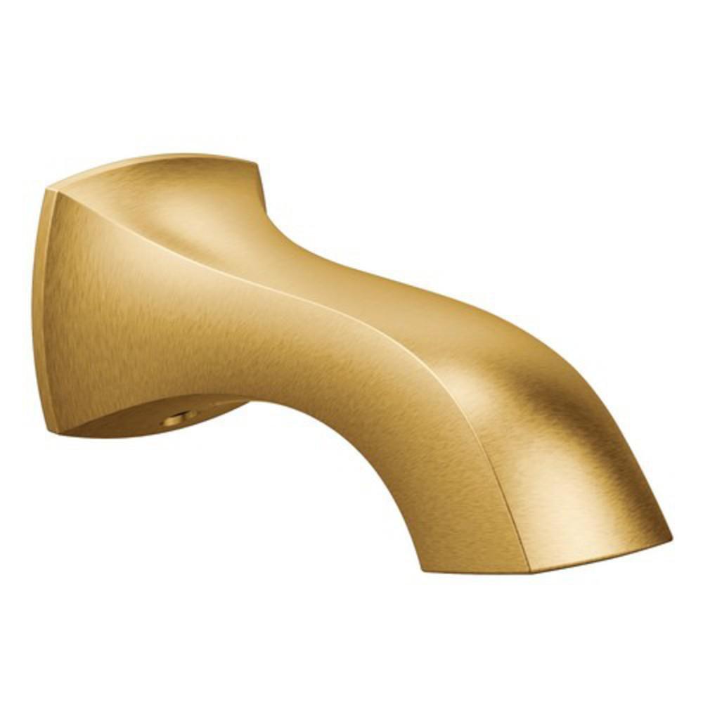 Moen Brushed Gold 1/2 in. Slip-Fit CC Connection Non-Diverter Tub Spout 