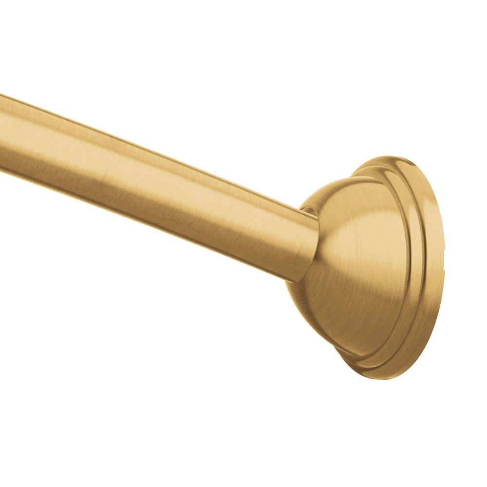 Creative Specialties International Brushed Gold 72 in. Wall Mount Curved Shower Rod 