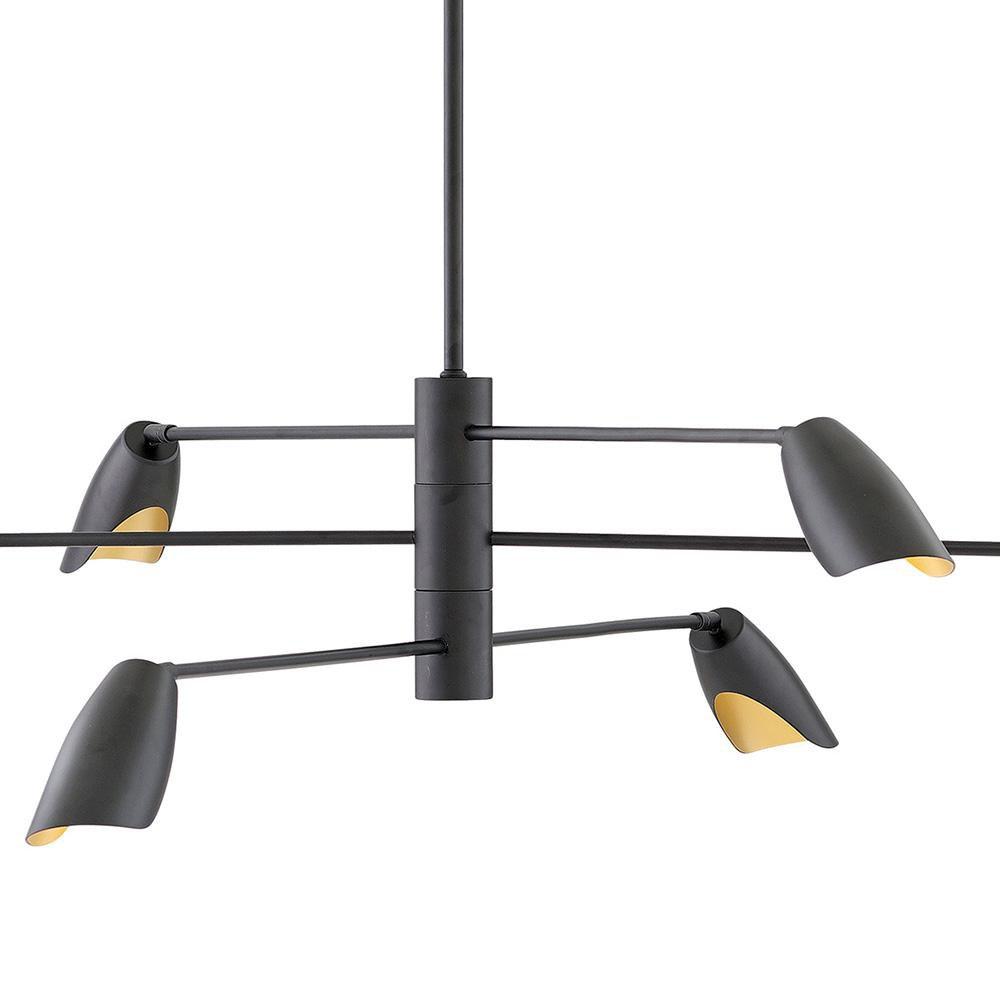 Fredrick Ramond Black 50 x 11 in. 6W 3-Tier 6-Light LED Chandelier 