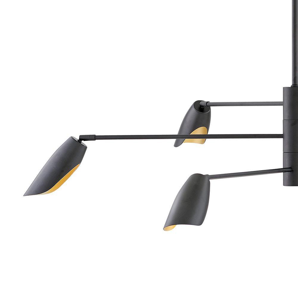 Fredrick Ramond Black 50 x 11 in. 6W 3-Tier 6-Light LED Chandelier 