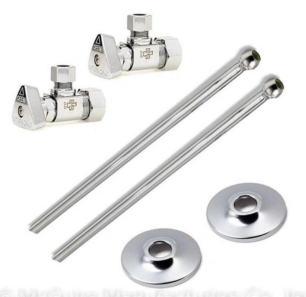 McGuire Manufacturing Chrome Plated Compression x OD Tube Loose Key Supply Stop Valve in Chrome Plated 