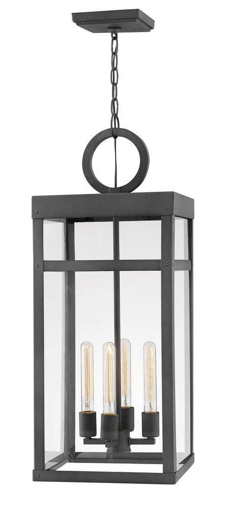 Hinkley Aged Zinc 100W 4-Light Medium E-26 Outdoor Pendant 